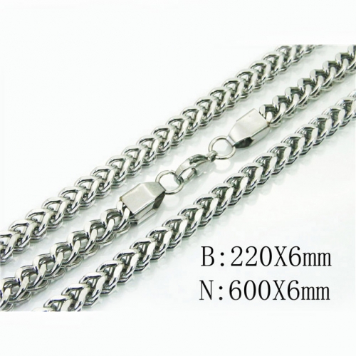 BC Wholesale Stainless Steel 316L Necklace Bracelet Jewelry Set NO.#BBC73S0111HLX