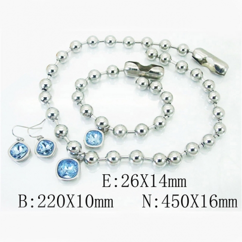 BC Wholesale Stainless Steel 316L Jewelry Earrings Necklace Sets NO.#BC73S0102JLD