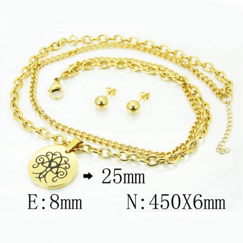BC Wholesale Stainless Steel 316L Jewelry Earrings Necklace Sets NO.#BC91S1151HMG