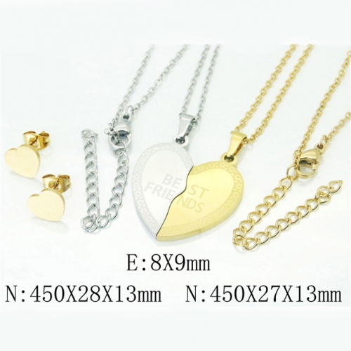 BC Wholesale Stainless Steel 316L Jewelry Earrings Necklace Sets NO.#BC49S0036PC