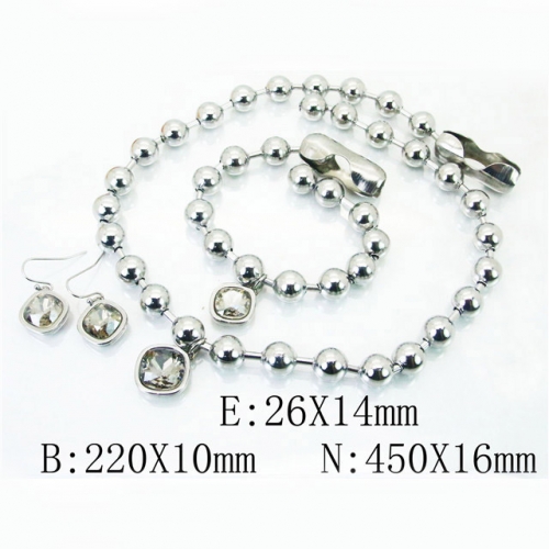 BC Wholesale Stainless Steel 316L Jewelry Earrings Necklace Sets NO.#BC73S0103JLV
