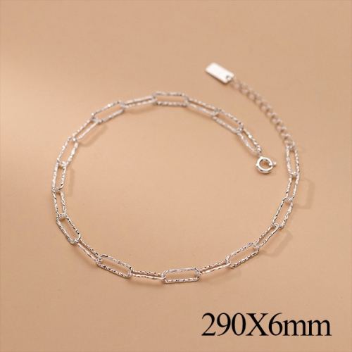 BC Wholesale S925 Sterling Silver Anklet Women'S Fashion Anklet Silver Jewelry Anklet NO.#925J5AS4607