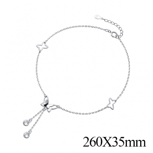 BC Wholesale S925 Sterling Silver Anklet Women'S Fashion Anklet Silver Jewelry Anklet NO.#925J5AS3153