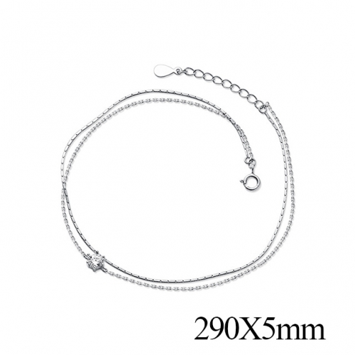 BC Wholesale S925 Sterling Silver Anklet Women'S Fashion Anklet Silver Jewelry Anklet NO.#925J5AS4391