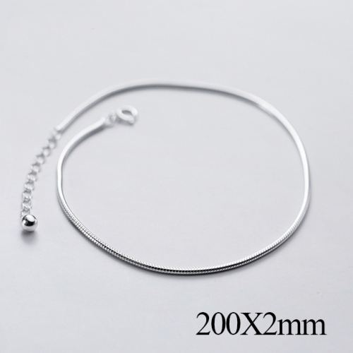 BC Wholesale S925 Sterling Silver Anklet Women'S Fashion Anklet Silver Jewelry Anklet NO.#925J5B3855