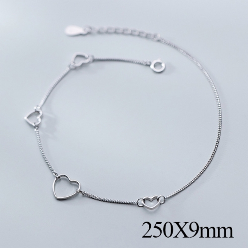 BC Wholesale S925 Sterling Silver Anklet Women'S Fashion Anklet Silver Jewelry Anklet NO.#925J5AS3245