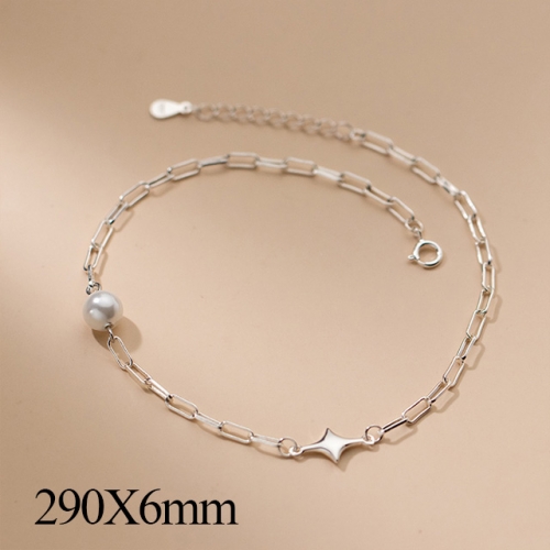 BC Wholesale S925 Sterling Silver Anklet Women'S Fashion Anklet Silver Jewelry Anklet NO.#925J5A4573
