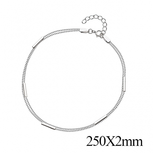 BC Wholesale S925 Sterling Silver Anklet Women'S Fashion Anklet Silver Jewelry Anklet NO.#925J5A0784