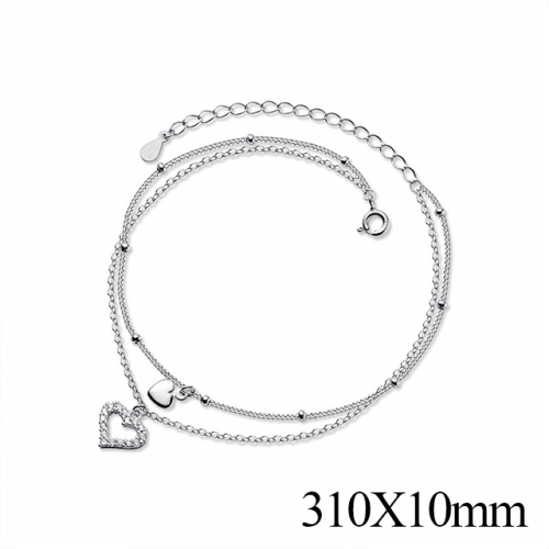 BC Wholesale S925 Sterling Silver Anklet Women'S Fashion Anklet Silver Jewelry Anklet NO.#925J5A4571