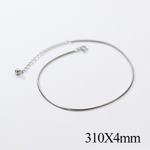 BC Wholesale S925 Sterling Silver Anklet Women'S Fashion Anklet Silver Jewelry Anklet NO.#925J5AS4879