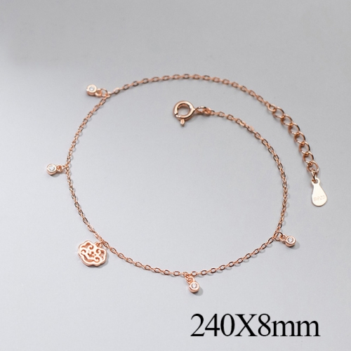 BC Wholesale S925 Sterling Silver Anklet Women'S Fashion Anklet Silver Jewelry Anklet NO.#925J5AR4455