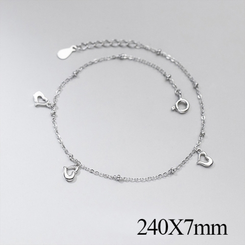 BC Wholesale S925 Sterling Silver Anklet Women'S Fashion Anklet Silver Jewelry Anklet NO.#925J5AS4468