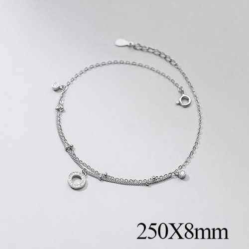 BC Wholesale S925 Sterling Silver Anklet Women'S Fashion Anklet Silver Jewelry Anklet NO.#925J5AS4442