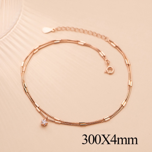BC Wholesale S925 Sterling Silver Anklet Women'S Fashion Anklet Silver Jewelry Anklet NO.#925J5AR4574