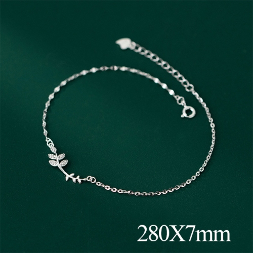 BC Wholesale S925 Sterling Silver Anklet Women'S Fashion Anklet Silver Jewelry Anklet NO.#925J5AS4734