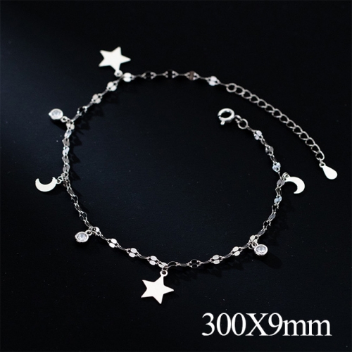 BC Wholesale S925 Sterling Silver Anklet Women'S Fashion Anklet Silver Jewelry Anklet NO.#925J5A4689
