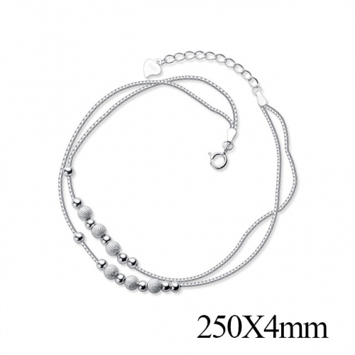 BC Wholesale S925 Sterling Silver Anklet Women'S Fashion Anklet Silver Jewelry Anklet NO.#925J5AS3784