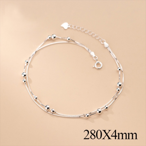 BC Wholesale S925 Sterling Silver Anklet Women'S Fashion Anklet Silver Jewelry Anklet NO.#925J5A4624