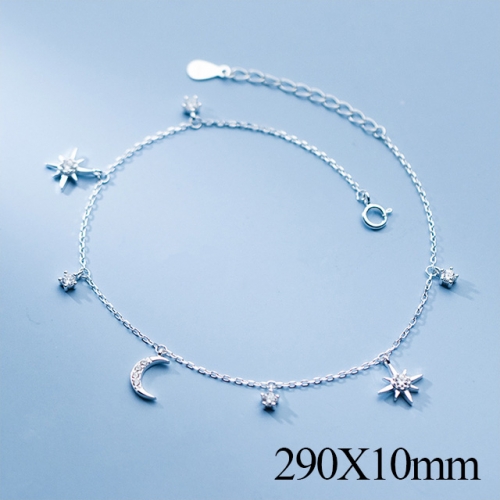 BC Wholesale S925 Sterling Silver Anklet Women'S Fashion Anklet Silver Jewelry Anklet NO.#925J5A4614