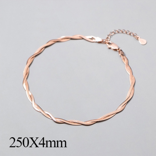 BC Wholesale S925 Sterling Silver Anklet Women'S Fashion Anklet Silver Jewelry Anklet NO.#925J5AR4111