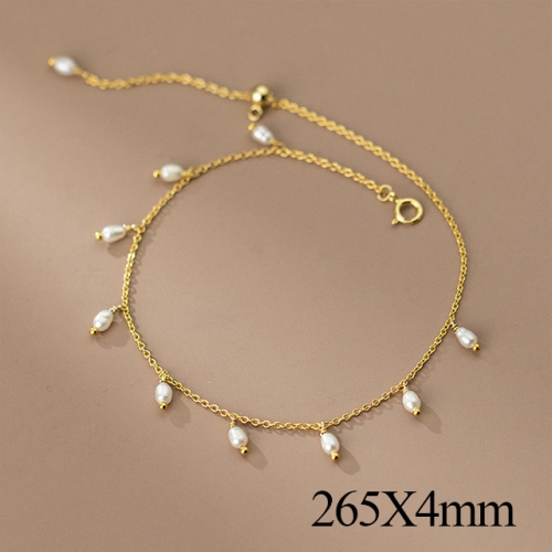 BC Wholesale S925 Sterling Silver Anklet Women'S Fashion Anklet Silver Jewelry Anklet NO.#925J5AG4755