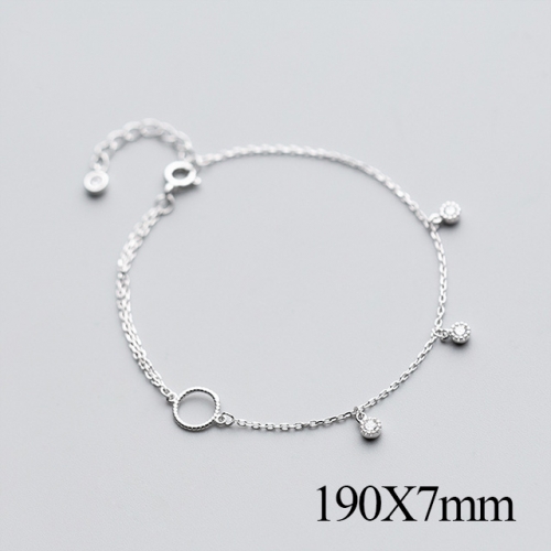 BC Wholesale S925 Sterling Silver Anklet Women'S Fashion Anklet Silver Jewelry Anklet NO.#925J5B2483