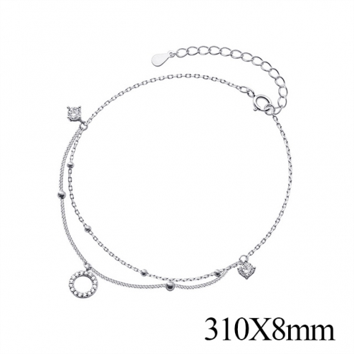 BC Wholesale S925 Sterling Silver Anklet Women'S Fashion Anklet Silver Jewelry Anklet NO.#925J5AS4722