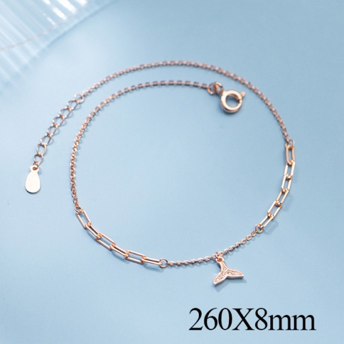 BC Wholesale S925 Sterling Silver Anklet Women'S Fashion Anklet Silver Jewelry Anklet NO.#925J5AR4471