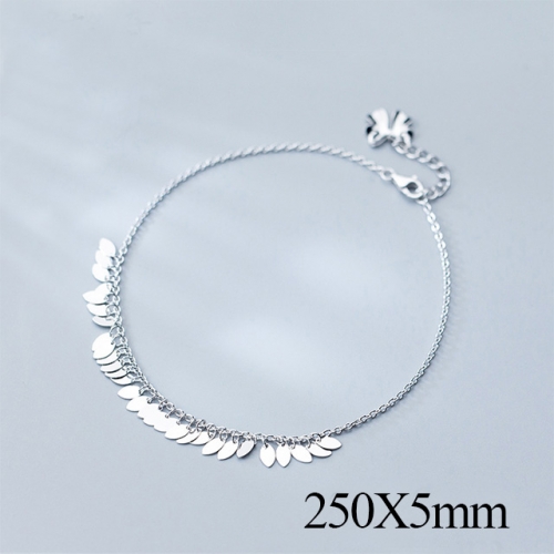 BC Wholesale S925 Sterling Silver Anklet Women'S Fashion Anklet Silver Jewelry Anklet NO.#925J5AS1532