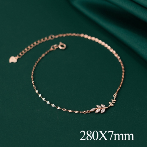 BC Wholesale S925 Sterling Silver Anklet Women'S Fashion Anklet Silver Jewelry Anklet NO.#925J5AR4734