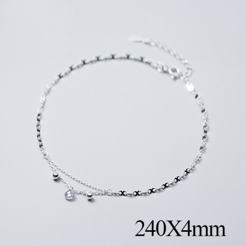 BC Wholesale S925 Sterling Silver Anklet Women'S Fashion Anklet Silver Jewelry Anklet NO.#925J5A3809