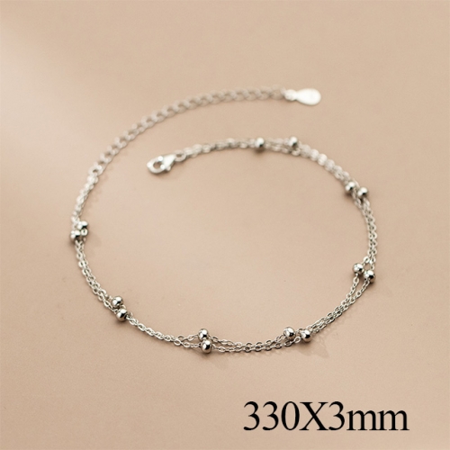 BC Wholesale S925 Sterling Silver Anklet Women'S Fashion Anklet Silver Jewelry Anklet NO.#925J5AS4770