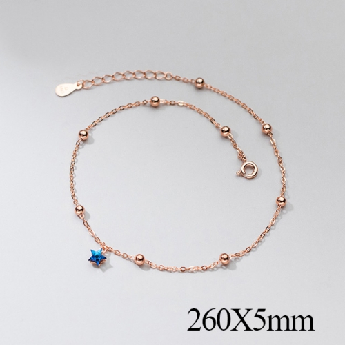 BC Wholesale S925 Sterling Silver Anklet Women'S Fashion Anklet Silver Jewelry Anklet NO.#925J5AR4443