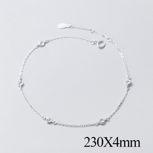 BC Wholesale S925 Sterling Silver Anklet Women'S Fashion Anklet Silver Jewelry Anklet NO.#925J5A3987