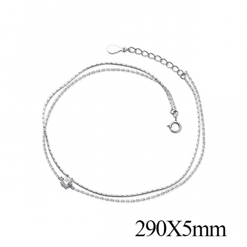 BC Wholesale S925 Sterling Silver Anklet Women'S Fashion Anklet Silver Jewelry Anklet NO.#925J5AL4391