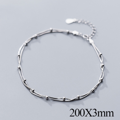 BC Wholesale S925 Sterling Silver Anklet Women'S Fashion Anklet Silver Jewelry Anklet NO.#925J5B2893