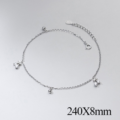 BC Wholesale S925 Sterling Silver Anklet Women'S Fashion Anklet Silver Jewelry Anklet NO.#925J5AS4470