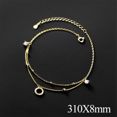 BC Wholesale S925 Sterling Silver Anklet Women'S Fashion Anklet Silver Jewelry Anklet NO.#925J5AG4722