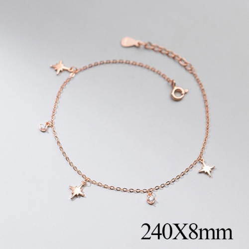 BC Wholesale S925 Sterling Silver Anklet Women'S Fashion Anklet Silver Jewelry Anklet NO.#925J5AR4461