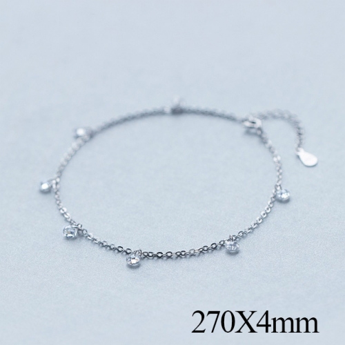 BC Wholesale S925 Sterling Silver Anklet Women'S Fashion Anklet Silver Jewelry Anklet NO.#925J5A0743