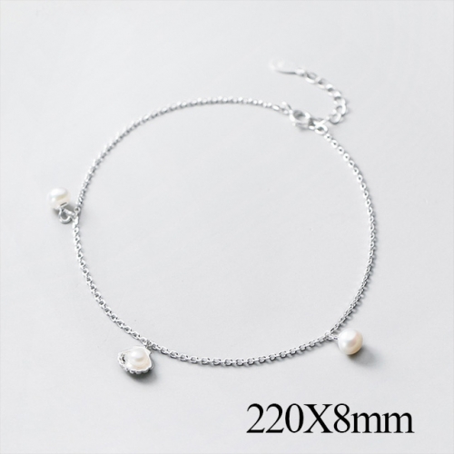 BC Wholesale S925 Sterling Silver Anklet Women'S Fashion Anklet Silver Jewelry Anklet NO.#925J5A4146