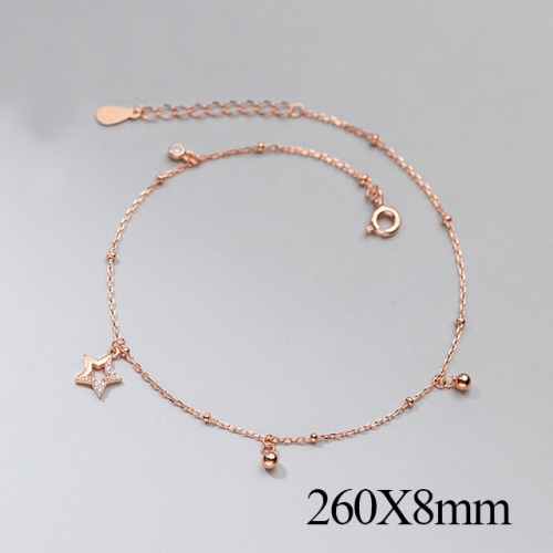 BC Wholesale S925 Sterling Silver Anklet Women'S Fashion Anklet Silver Jewelry Anklet NO.#925J5AR4457