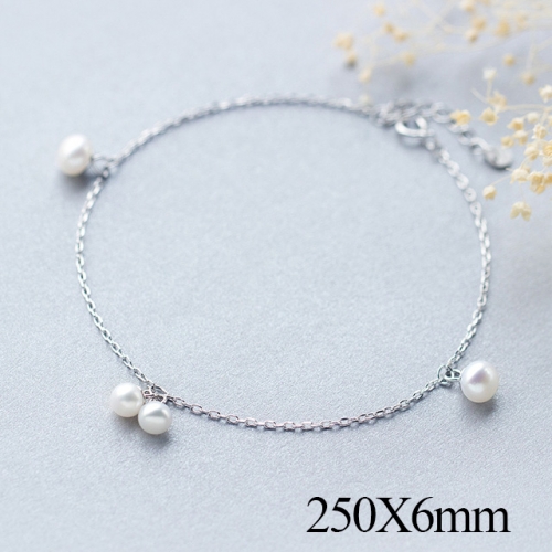 BC Wholesale S925 Sterling Silver Anklet Women'S Fashion Anklet Silver Jewelry Anklet NO.#925J5A0762