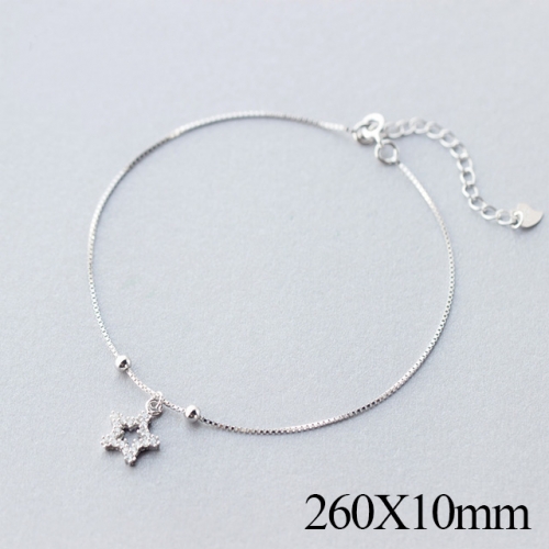 BC Wholesale S925 Sterling Silver Anklet Women'S Fashion Anklet Silver Jewelry Anklet NO.#925J5A0770