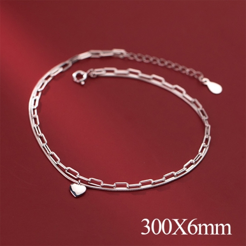 BC Wholesale S925 Sterling Silver Anklet Women'S Fashion Anklet Silver Jewelry Anklet NO.#925J5A4601