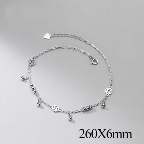 BC Wholesale S925 Sterling Silver Anklet Women'S Fashion Anklet Silver Jewelry Anklet NO.#925J5AS4505
