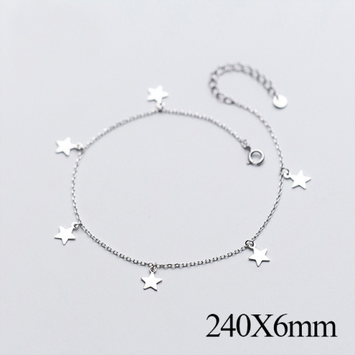 BC Wholesale S925 Sterling Silver Anklet Women'S Fashion Anklet Silver Jewelry Anklet NO.#925J5A2156