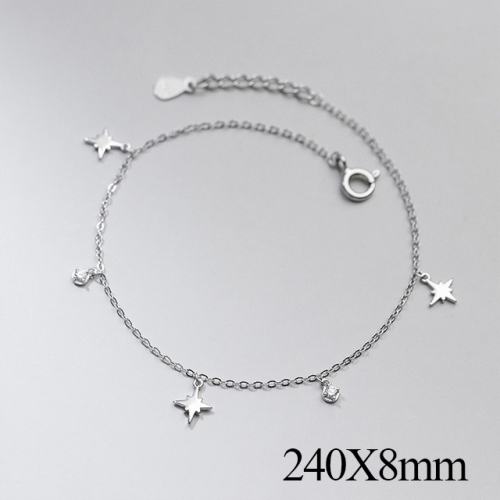 BC Wholesale S925 Sterling Silver Anklet Women'S Fashion Anklet Silver Jewelry Anklet NO.#925J5AS4461