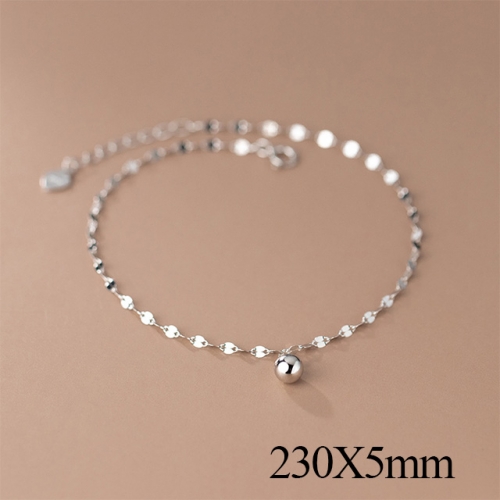 BC Wholesale S925 Sterling Silver Anklet Women'S Fashion Anklet Silver Jewelry Anklet NO.#925J5AS4151