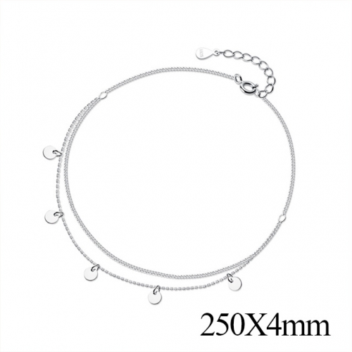 BC Wholesale S925 Sterling Silver Anklet Women'S Fashion Anklet Silver Jewelry Anklet NO.#925J5A2368